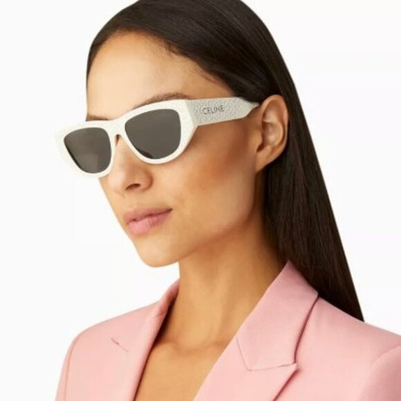 NEW CL4278US 25A CELINE SUNGLASSES WOMEN IVORY SQUARE EYEWEAR - Picture 1 of 4